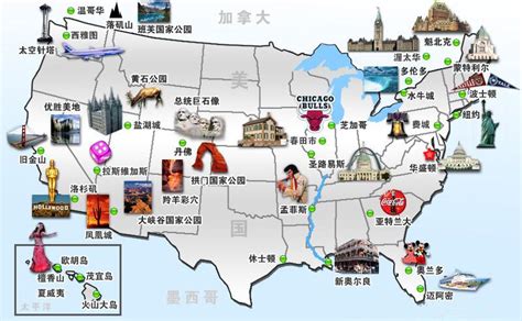 美国城市地图图片