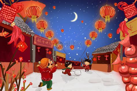 卡通原创除夕全家做年夜饭包饺子gif动图下载-包图网