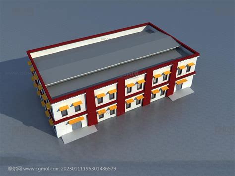 双层西藏厂房,办公楼3D模型_其他建筑模型下载-摩尔网CGMOL