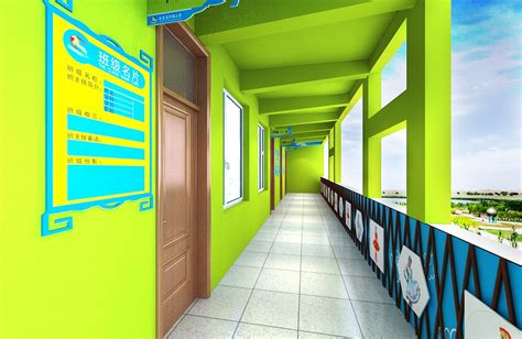 十一学校小学部走廊布置 色彩 构图 制作_仟校美校园文化设计施工-校园文化建设产品-文化墙