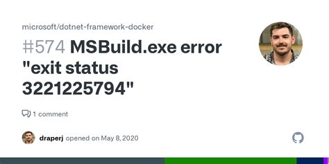 MSBuild.exe error "exit status 3221225794" · Issue #574 · microsoft ...