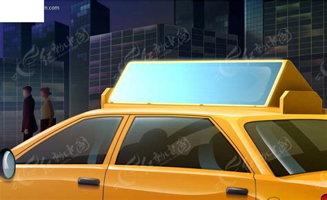 出租车图片-城市路边的黄色出租车素材-高清图片-摄影照片-寻图免费打包下载