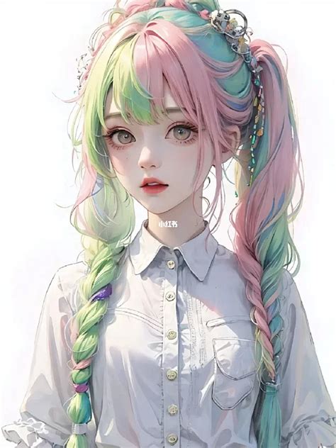 非主流侧脸彩虹头像