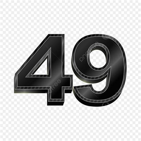 Black Gradient 3d Number 49, 49, Number, Symbol PNG and Vector with ...