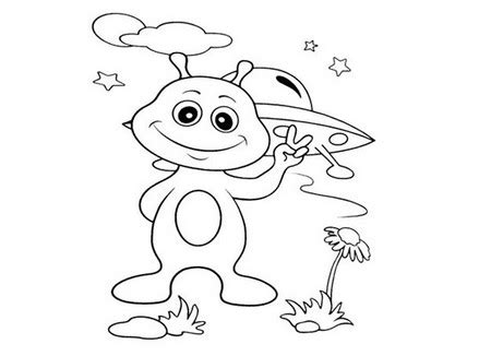 卡通外星人的简笔画画法步骤教程 - 学院 - 摸鱼网 - Σ(っ °Д °;)っ 让世界更萌~ mooyuu.com