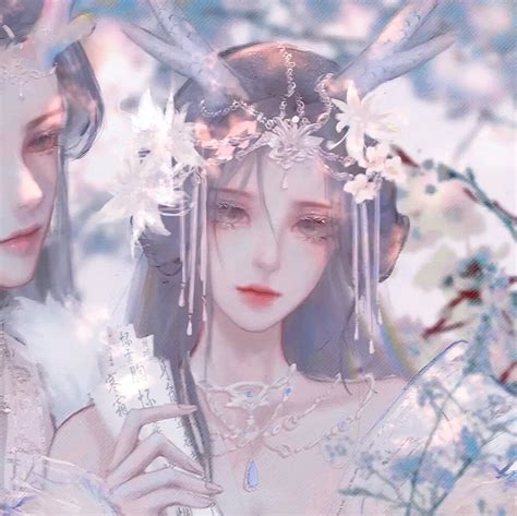 女生超甜的古风情侣头像