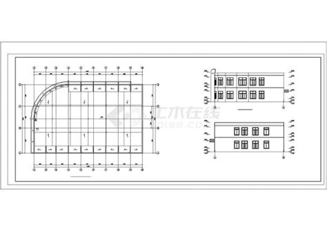 衢州市某小型食品加工厂双层框架结构加工车间全套建筑设计CAD图纸_工业建筑_土木在线