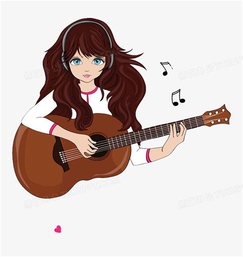 甜美女生弹吉他头像动漫