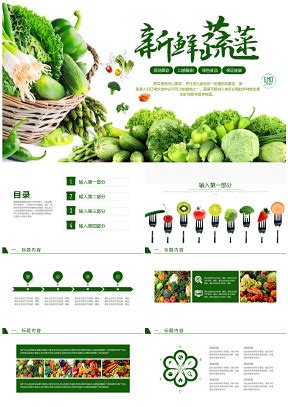 绿色清新有机农业产品招商介绍商业计划书PPT模板 - 彩虹办公