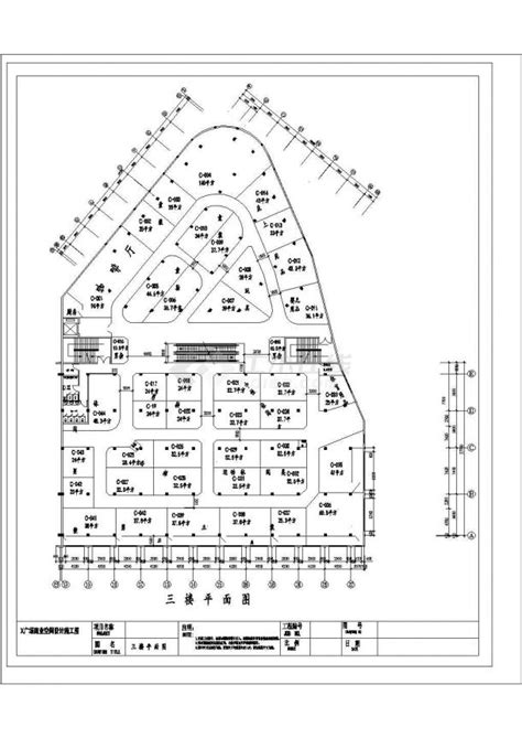 蚌埠市某5900平米3层框架百货大厦平面布局设计CAD图纸_土木在线