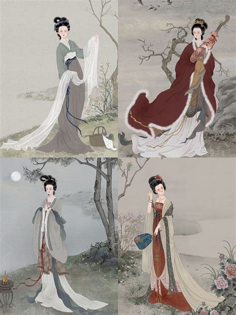 沉鱼落雁羞花闭月 古代四大美女画像_【易从网】