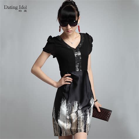 DatingIdol 扮酷魅族 2011新款夏装素黑气质连衣裙 裙子LQ11025报价/最低价_易购频道
