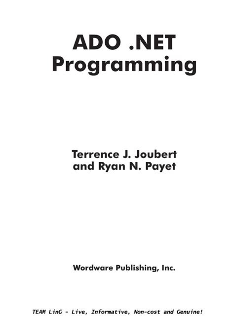 .NET 编程文件下载-ADO.NET Programming(PDF)下载-当易网