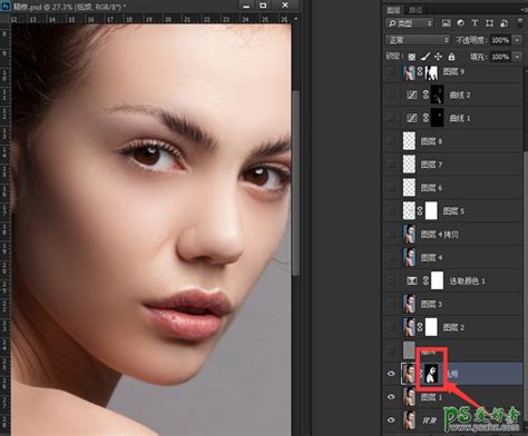 Photoshop磨皮教程：学习用高低频的方法给美女人像后期精修磨皮P-站长资讯中心