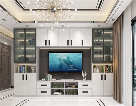 客厅轻奢现代简约组合墙体电视柜背景墙整体装饰定 制极简电视柜-阿里巴巴