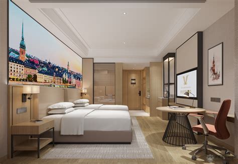 六层标准双人房平面布置图 1:75-五星级酒店设计施工-图片