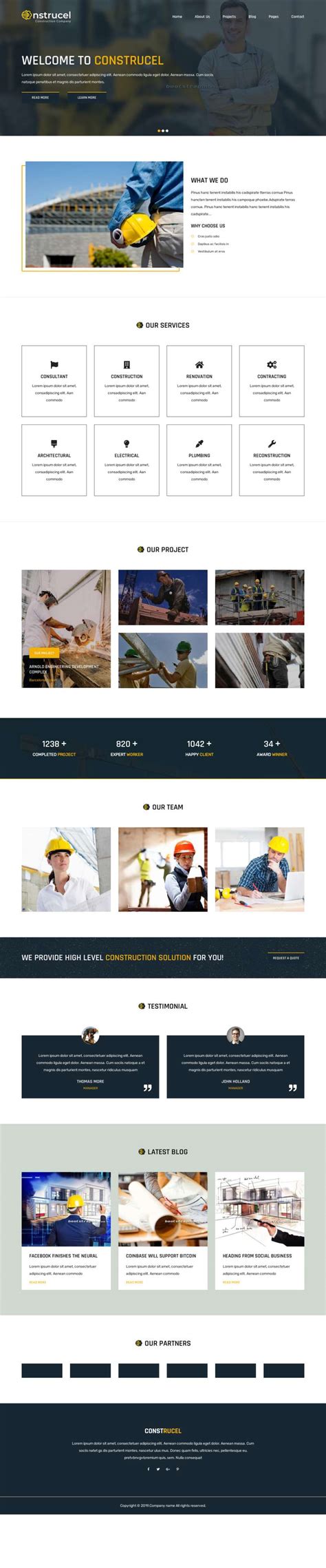 建筑公司网站模板，建筑工程网站模板-17素材网