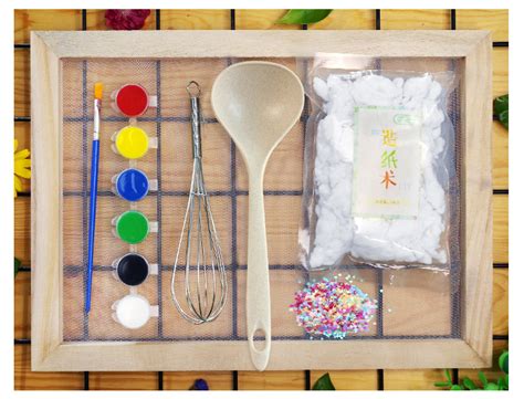 古法造纸术套装DIY花草纸儿童手工制作干纸浆造纸网框工具材料-淘宝网