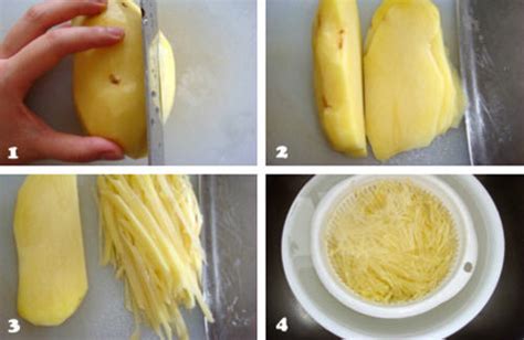 详解怎么样快速切土豆丝又细又好看的方法-美食技巧-聚餐网