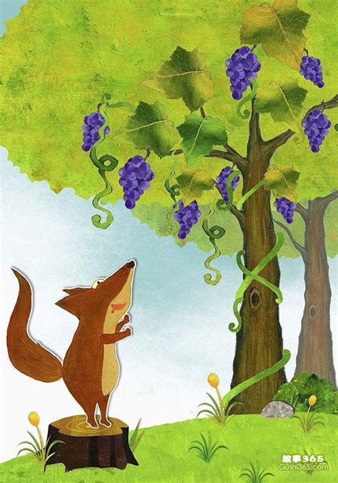 小狐狸吃葡萄,一颗葡萄,葡萄架简笔画_大山谷图库