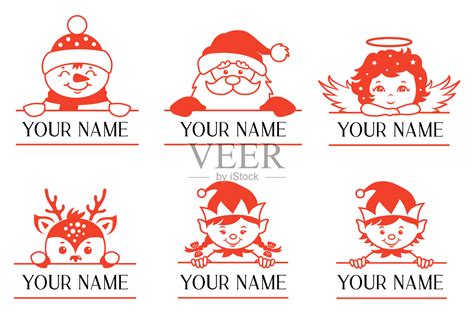 圣诞节的名字字母组合。窥视面矢量设计。插画图片素材_ID:429679532-Veer图库