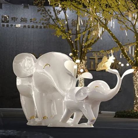 玻璃钢大象雕塑艺术景观动物摆件美陈小品_玻璃钢雕塑 - 欧迪雅凡家具