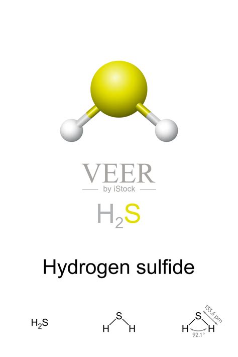 硫化氢，H2S，球杆模型，分子式和化学式插画图片素材_ID:420359230-Veer图库