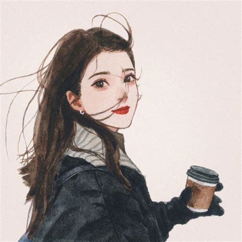 励志女生头像手绘温柔