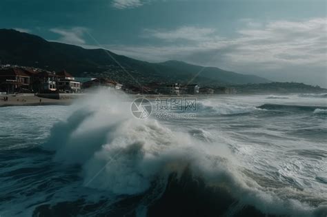 一场巨大的海啸高清图片下载-正版图片600156201-摄图网