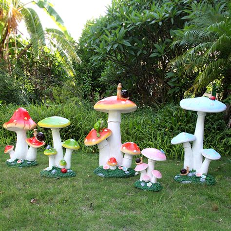 仿真植物雕塑-园林景观小品-树脂植物摆件-玻璃钢蘑菇
