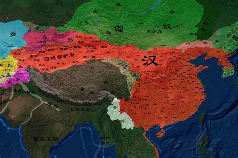 西汉同匈奴的战争和张骞出使西域线路图-历史地图网