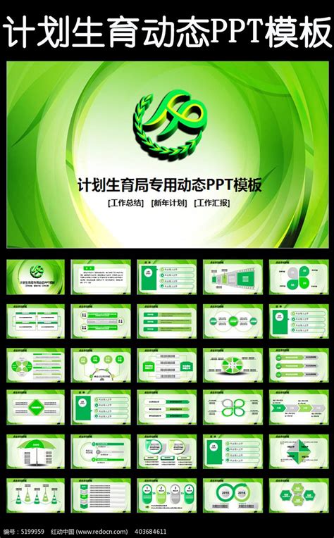 绿色计划生育局工作总结PPT模板下载_红动中国