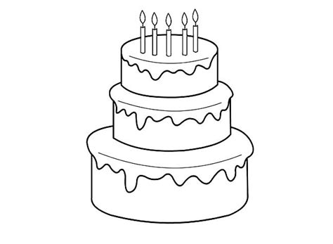 打印_三层生日蛋糕简笔画图片 三层生日蛋糕怎么画 - 老师板报网