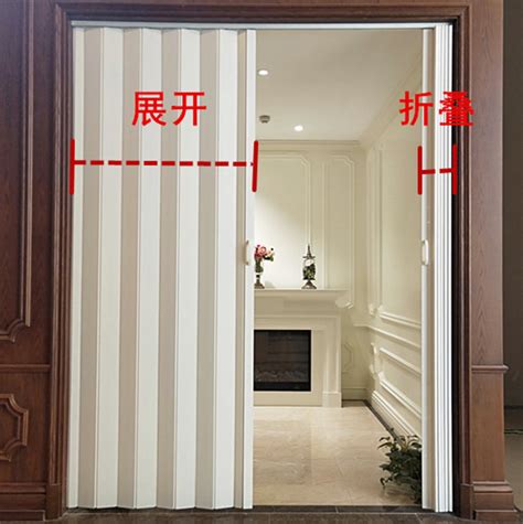 厨房门PVC折叠门免打孔免安装开放式开燃气用临时门推拉门隔断门-阿里巴巴