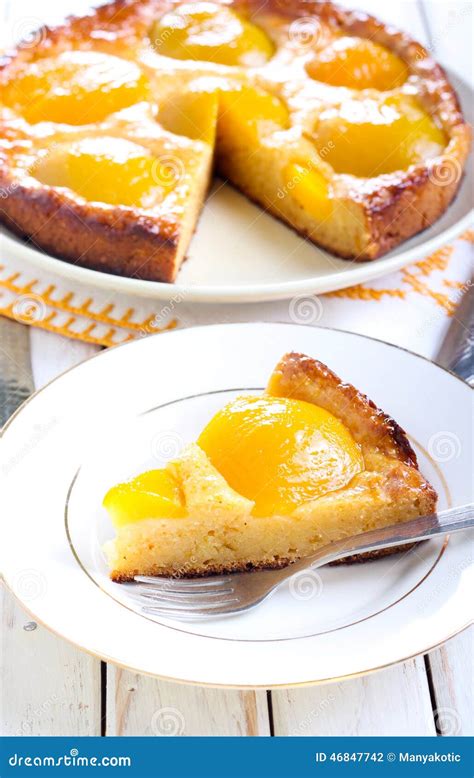 Peach cake stock photo. Image of peach, sweet, sponge - 46847742