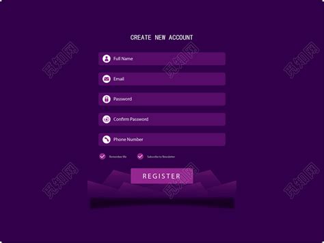 UI设计PC端网页登录注册界面素材紫色免费下载 - 觅知网