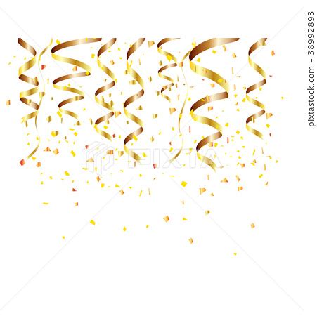Happy new year background with golden confetti - Stock Illustration [38992893] - PIXTA