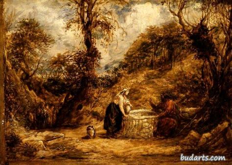 基督和撒玛利亚的妇人在雅各井 - 约翰·林内尔 - 画园网