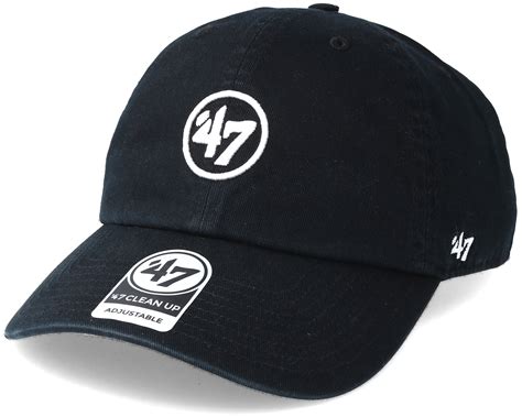 47 Brand Logo Clean Up Black Adjustable - 47 Brand cap | Hatstore.co.uk