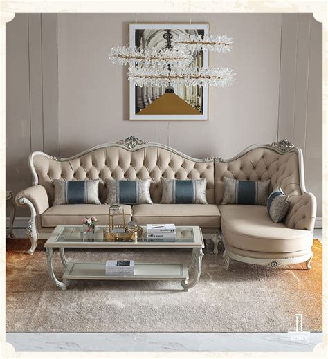 欧式轻奢沙发组合简欧客厅整装别墅法式奢华实木沙发美式真皮家具-阿里巴巴