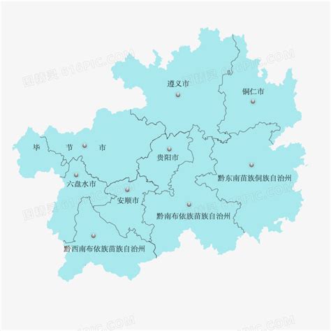 中国贵州省地图矢量素材图片免费下载_PNG素材_编号13gim25yw_图精灵