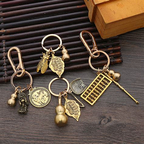 貔貅簸箕铜葫芦钥匙挂件生肖牌算盘黄铜葫芦钥匙扣挂饰小礼品批发-阿里巴巴