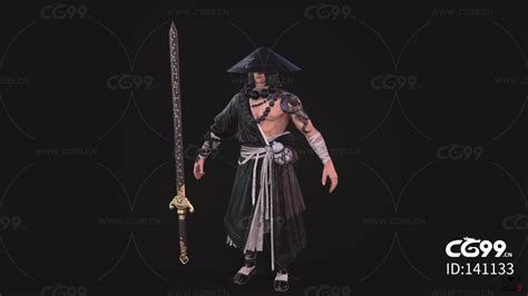 古风赤膊刺客，战士，角色，黑暗复仇者3-cg模型免费下载-CG99