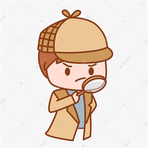 侦探福尔摩斯卡通人物素材图片免费下载-千库网