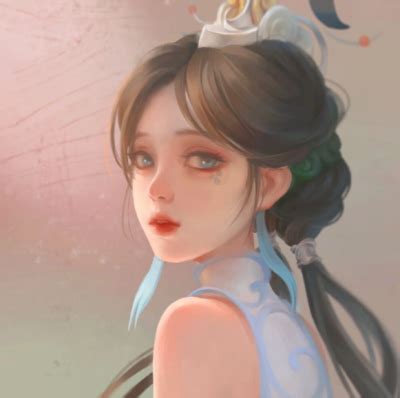 速写动漫古风头像女生版