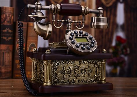 时尚创意欧式仿古电话机座机复古家用高档实木固话古典美式电话-阿里巴巴
