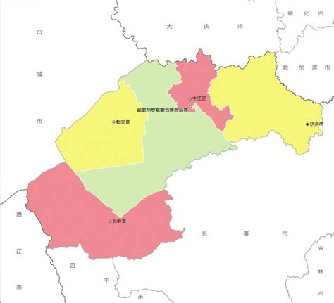 松原市行政区划地图：松原市下辖1个区、2个县、1个自治县，代管1个县级市分别是哪些？