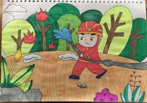 儿童消防绘画优秀作品展(3)_艺术培养_幼教网