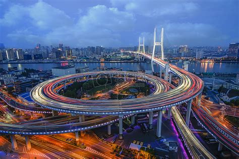 上海魔都南浦大桥夜景高清图片下载-正版图片500645811-摄图网