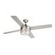 52 Inch Satin Nickel Ceiling Fan with Light and Remote Crystal - Bed ...